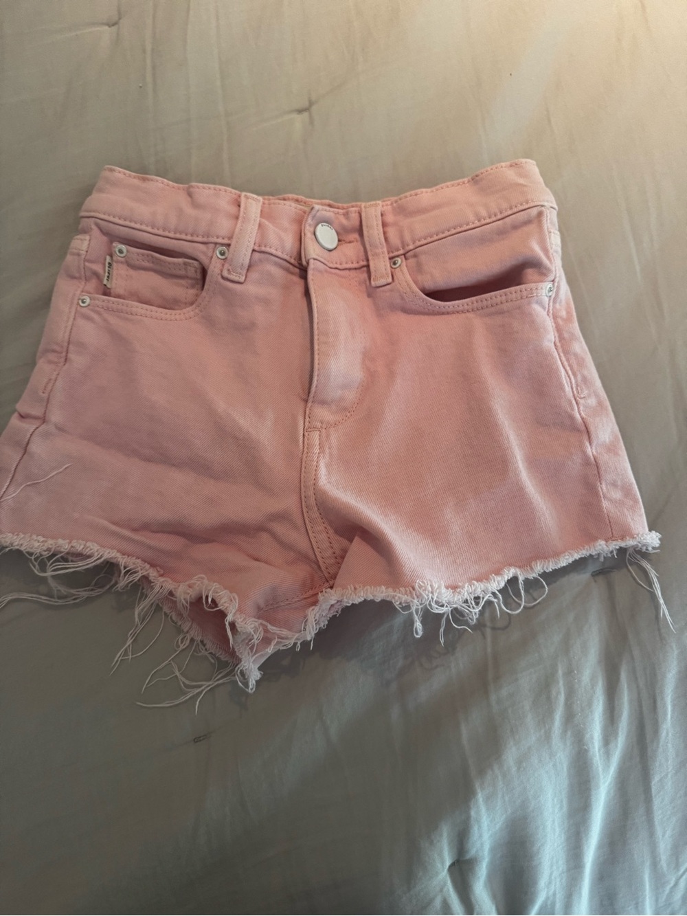 DL1961 Girls Pink Frayed Hem Denim Shorts